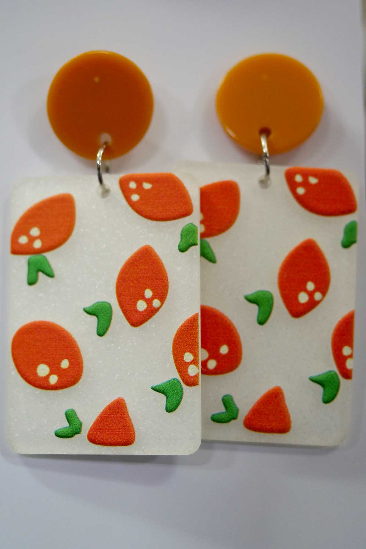 Acrylic Fashion Earrings - Orange