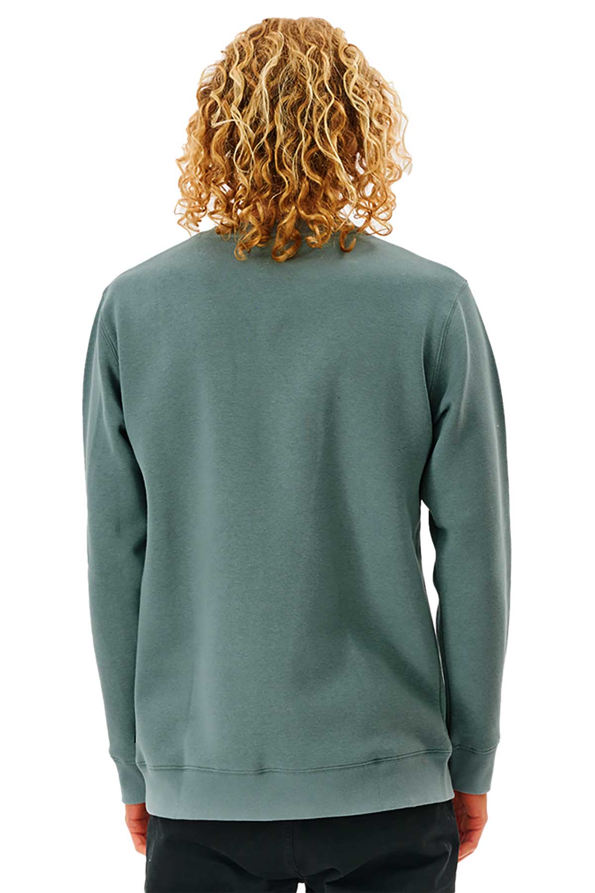 Rip Curl Mens Wetsuit Icon Sweatshirt back view of bluestone top